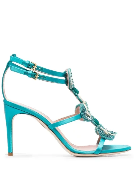 Sandale Alberta Ferretti cu model floral albastru