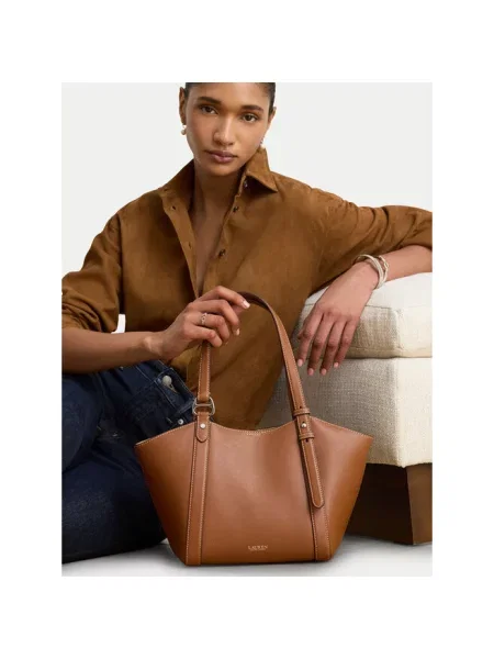 Lauren Ralph Lauren torebka tote skórzana brązowa