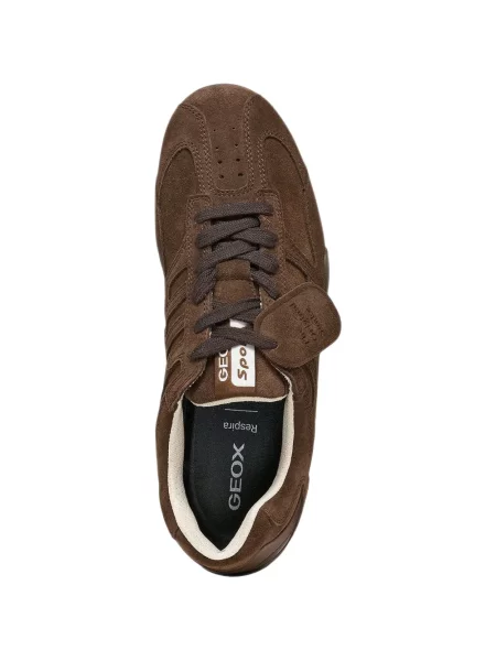 Sneakerși Geox din piele de căprioară maro