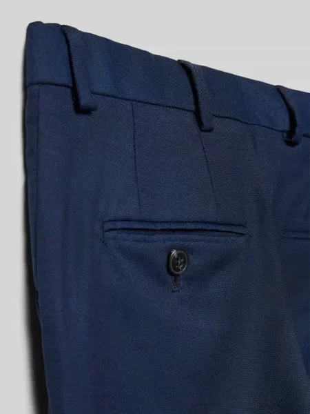 Spodnie z zakładkami w pasie o kroju regular fit z dodatkiem wełny model ‘SOLARIS’ Jack & Jones granatowe