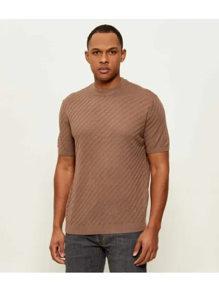 Emporio Armani Pulover cu adaos de lână maro