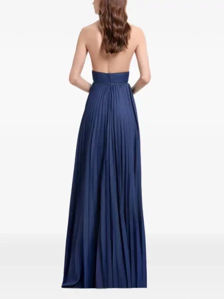 Дънкова рокля Elie Saab с халтер деколте синьо
