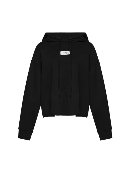 Bluza z kapturem Mm6 Maison Margiela z kapturem czarna