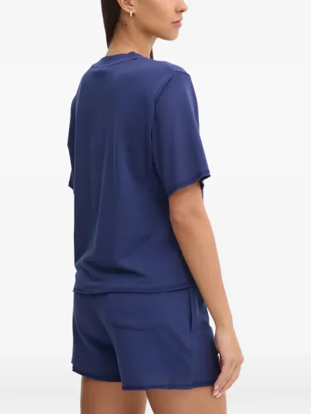 Tricou polo Polo Ralph Lauren cu autograf din piele cu glugă albastru