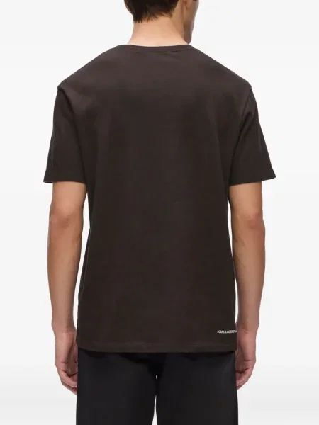 Tricou Karl Lagerfeld cu broderie maro