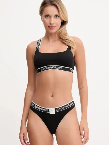 Комплект сутиен и бикини Emporio Armani Underwear черно