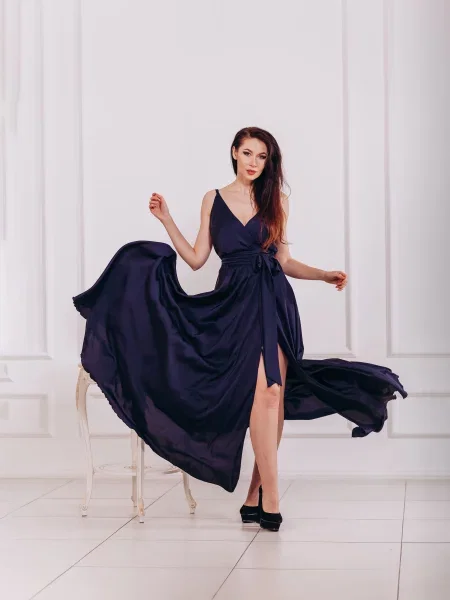 OnLady Сукня максі Темно-синій синя