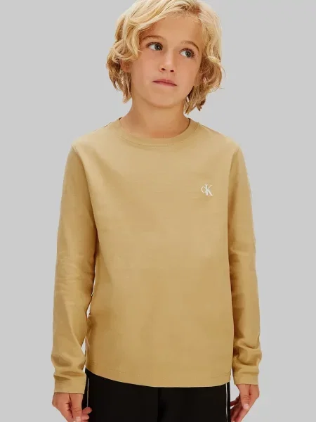 Calvin Klein Jeans Dječja majica dugih rukava bež