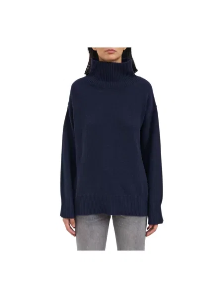 Sweter z golfem Soft Goat niebieski