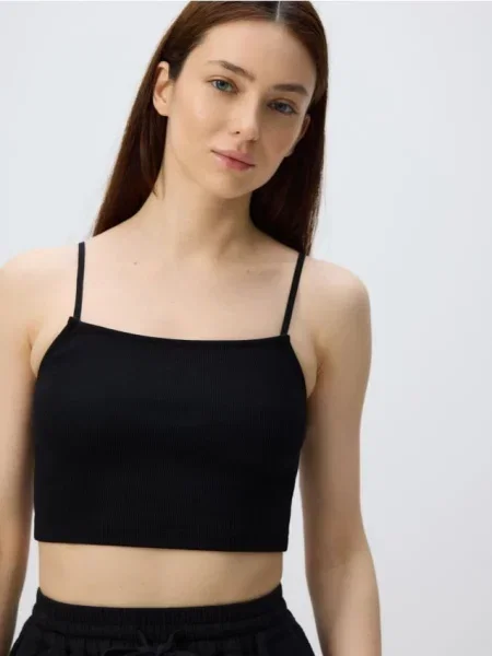 Krótka koszula Reserved na ramiączkach czarna