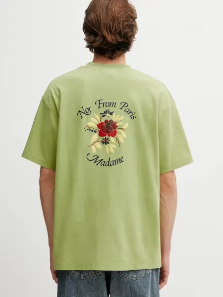 Kratka majica Drôle de Monsieur Slogan Rose zelena