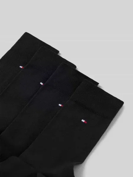 Skarpety z detalem z logo w zestawie 4 szt. Tommy Hilfiger czarne