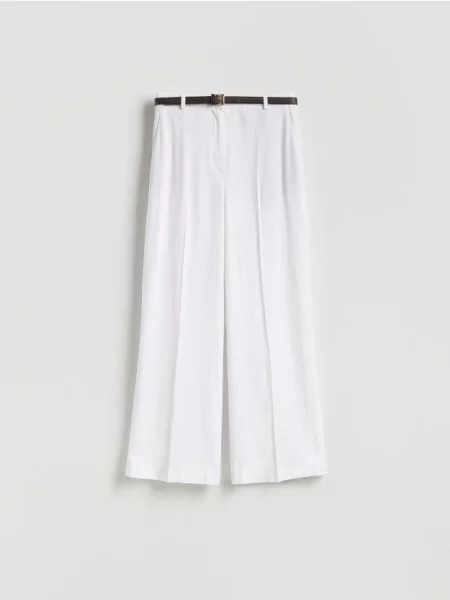 Reserved Pantaloni cu conținut ridicat de modal alb