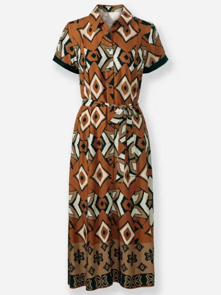 Heine Rochie tip bluză maro / negru alb