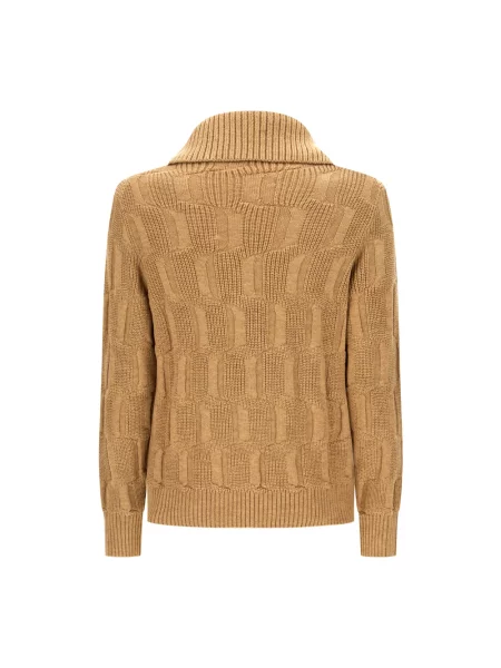 Sweter Zanone wełniany brązowy