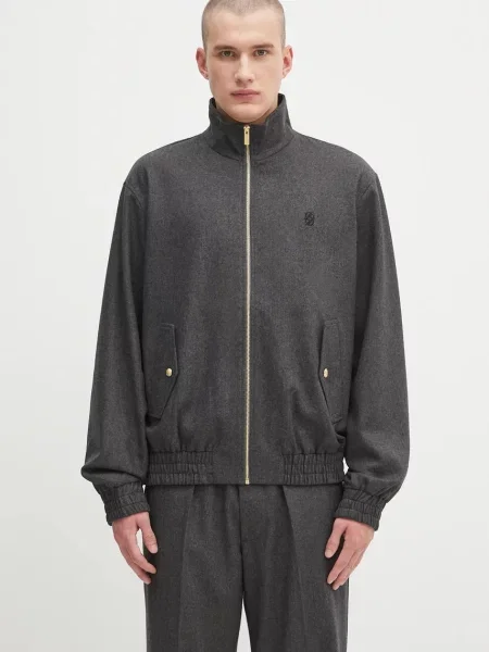 Vunena jakna Drôle de Monsieur La Trackjacket Flanelle za prijelazno razdoblje siva