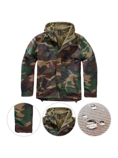 Kurtka turystyczna Brandit Frontzip Windbreaker Woodland zielona