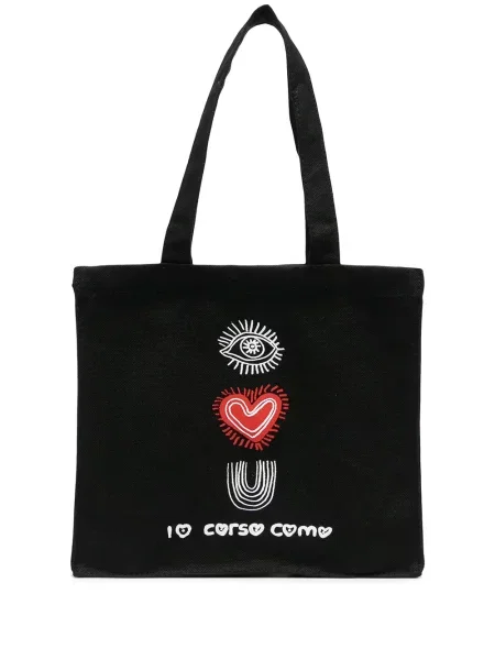 Geantă shopper 10 Corso Como cu imagine negru