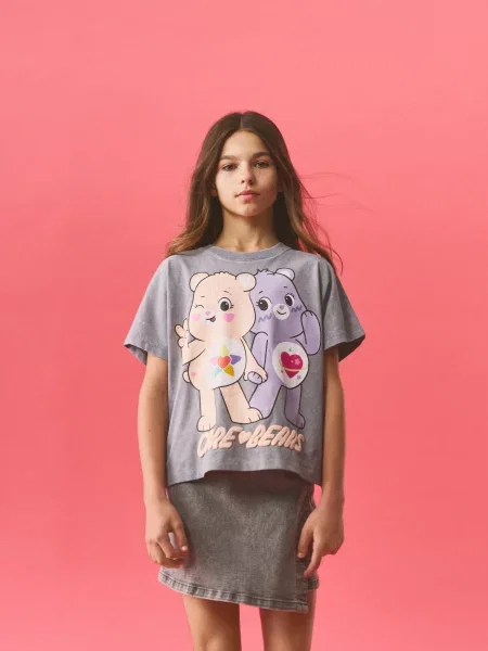 Reserved Футболка з принтом Care Bears темно-сірий сіра