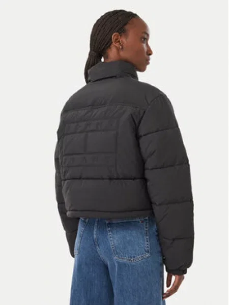Tommy Jeans rövid kabát téli fekete