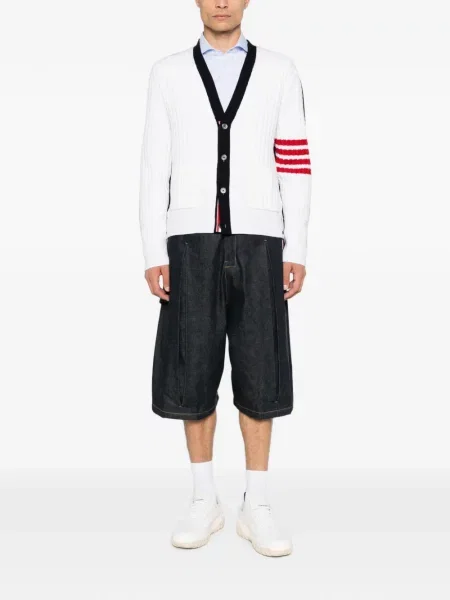 Cardigan Thom Browne tricotate alb