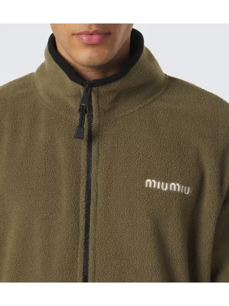 Geacă Miu Miu din fleece verde