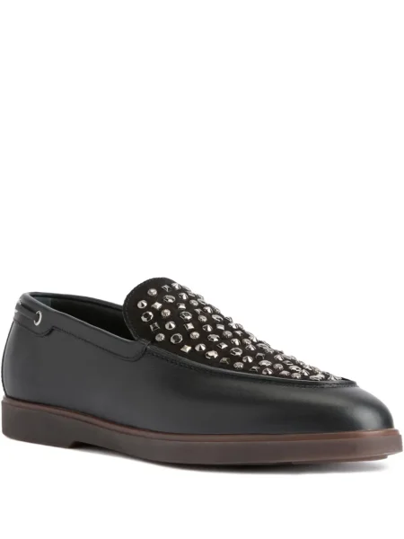 Pantofi loafer Giuseppe Zanotti din piele cu tepi negru