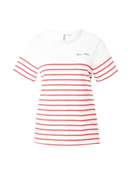 PIECES Tricou PCAMIA roșu intens alb
