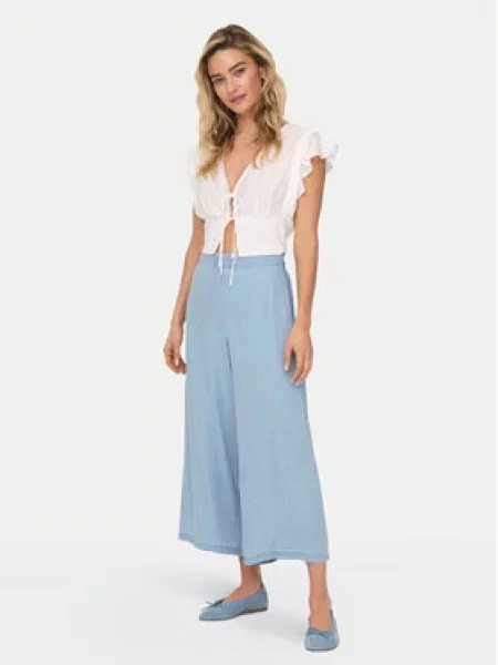 ONLY Kalhoty culottes Charis Wide Leg modrá