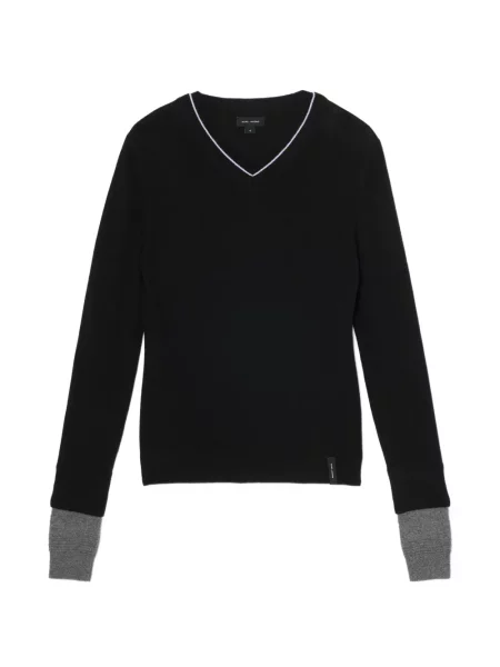 Pulover Marc Jacobs cu decolteu în V negru