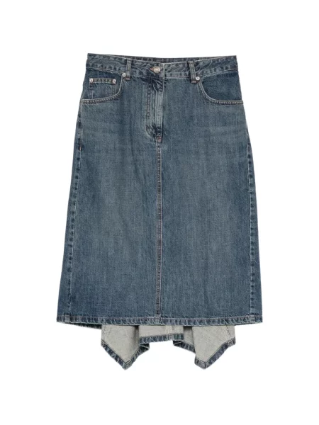 Fustă din denim Juun.j asimetrică albastru