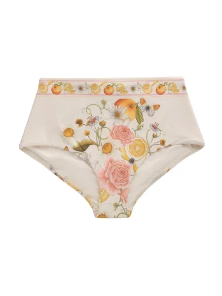 Next Slip costum de baie verde / portocaliu / roz alb
