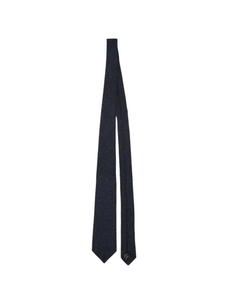 Cravată Tagliatore tricotate cu model herringbone albastru