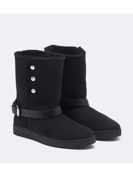 Cizme scurte Isabel Marant din piele de căprioară negru