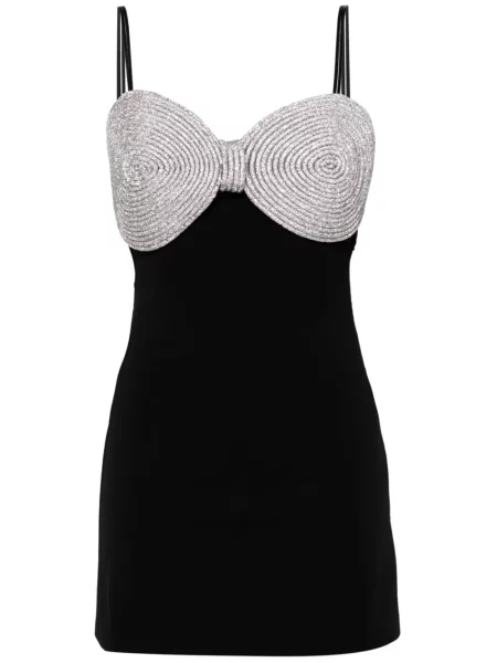 Rochie mini Mach & Mach de cristal de costum negru