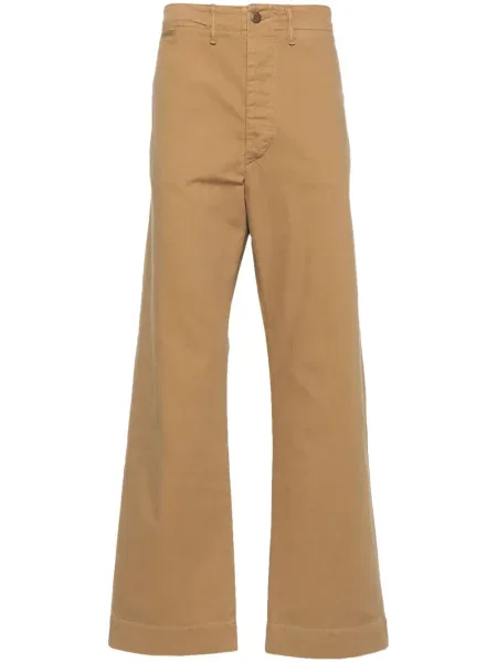 Pantaloni Ralph Lauren Rrl din țesătură twill maro