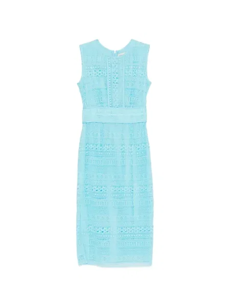 Sukienka Ermanno Firenze koronkowa garniturowa niebieska