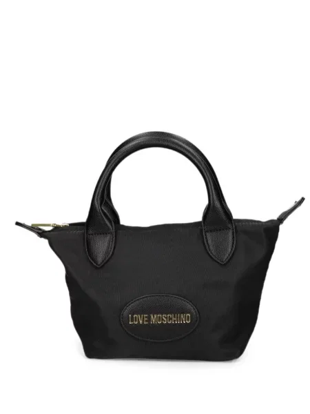 Geantă shopper Love Moschino cu autograf negru