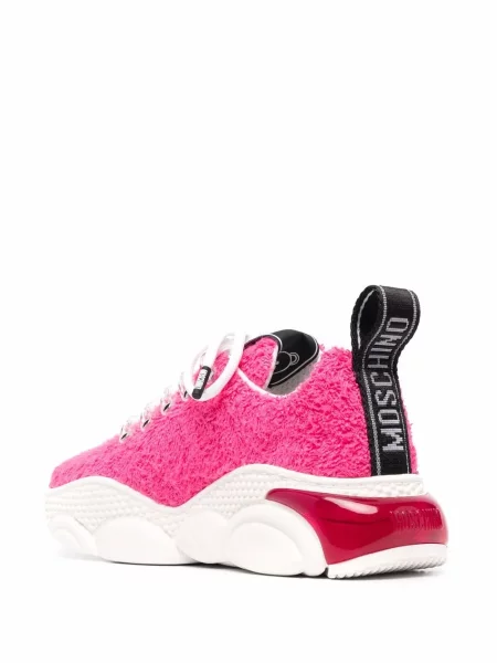 Sneakerși Moschino teddy din material terry roz