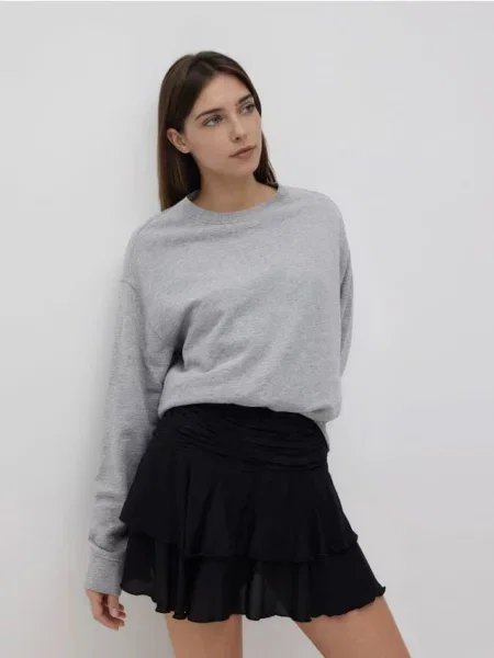 Reserved Spódnico-szorty z lyocellem czarny