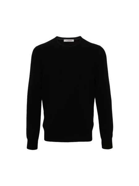 Sweter La Fileria z dekoltem w serek czarny