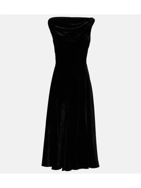 Satynowa sukienka midi Altuzarra do kolan garniturowa czarna
