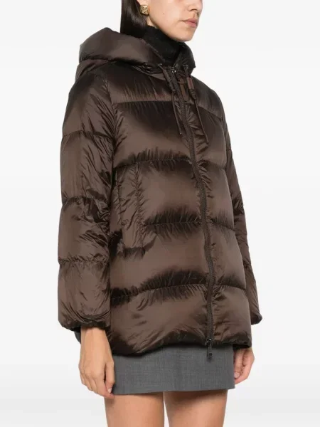 Palton Mabrun cu glugă maro