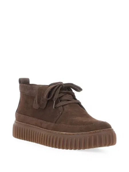 Cizme scurte Clarks din dantelă maro