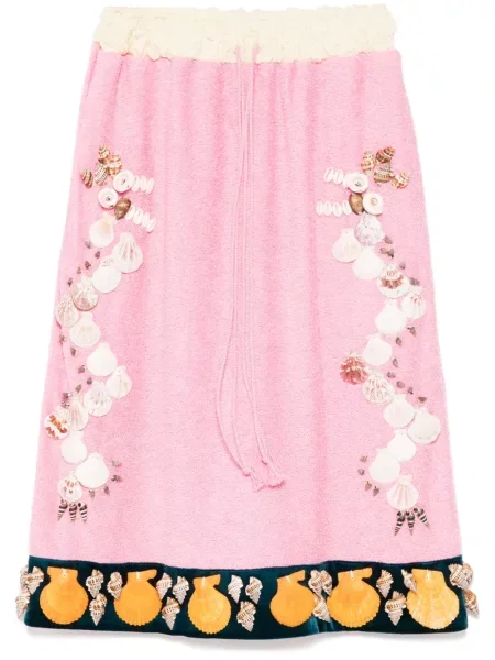 Fustă Penultimate cu broderie roz