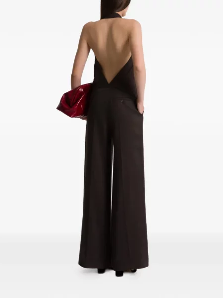 Pantaloni Alberta Ferretti cu picior lat maro