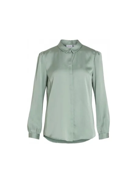 Top Vila din satin verde