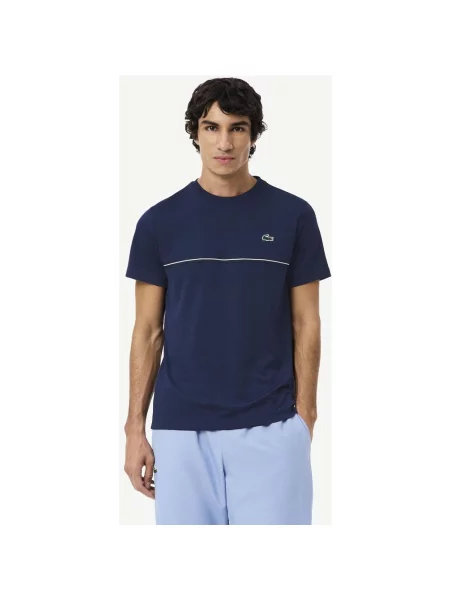 Koszulka Lacoste Ultra Dry Crocodile Print krótki rękaw S niebieska