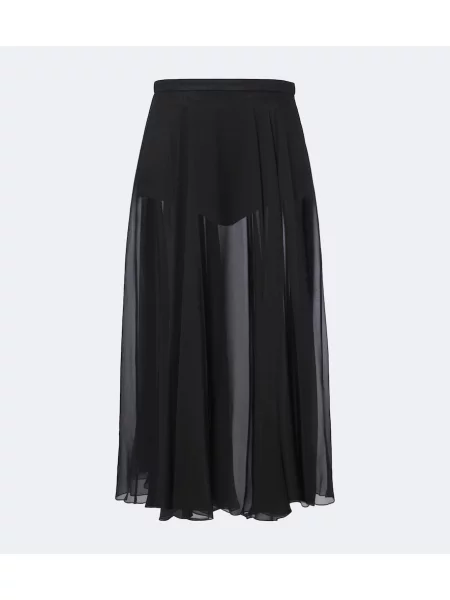Fustă midi Dolce&gabbana de mătase negru