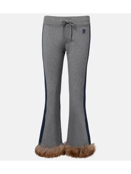 Haftowane spodnie Balenciaga z niską talią szare